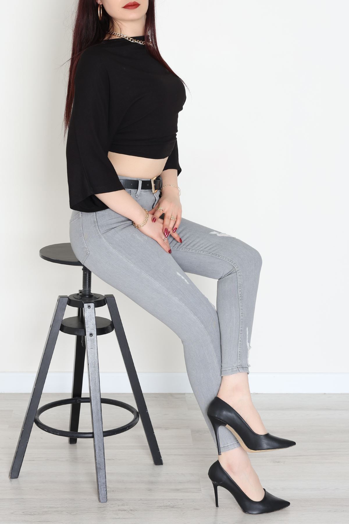 Dar Paça Kot Pantolon Gri - 42902.2128.