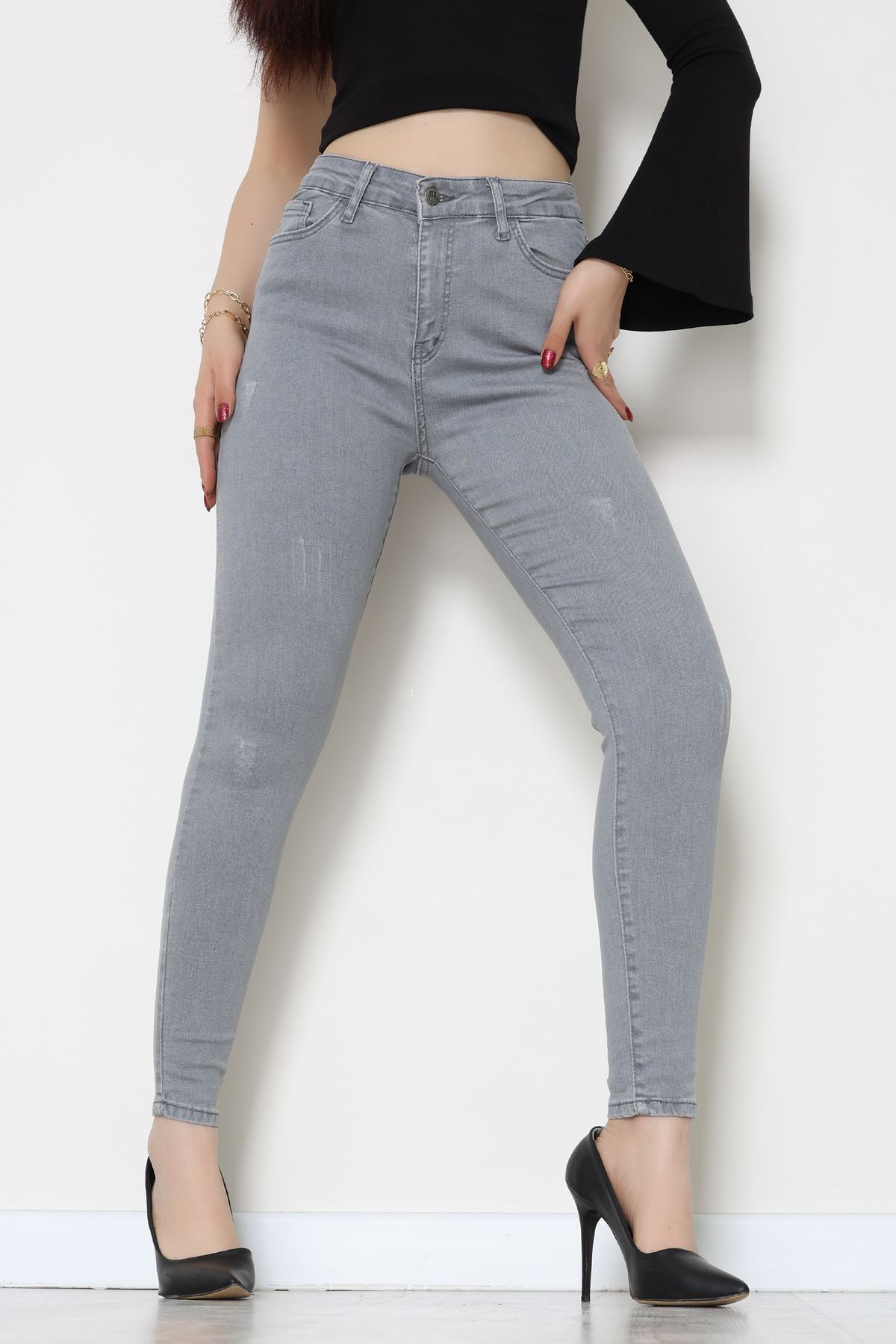 Dar Paça Kot Pantolon Gray - 42902.2128.