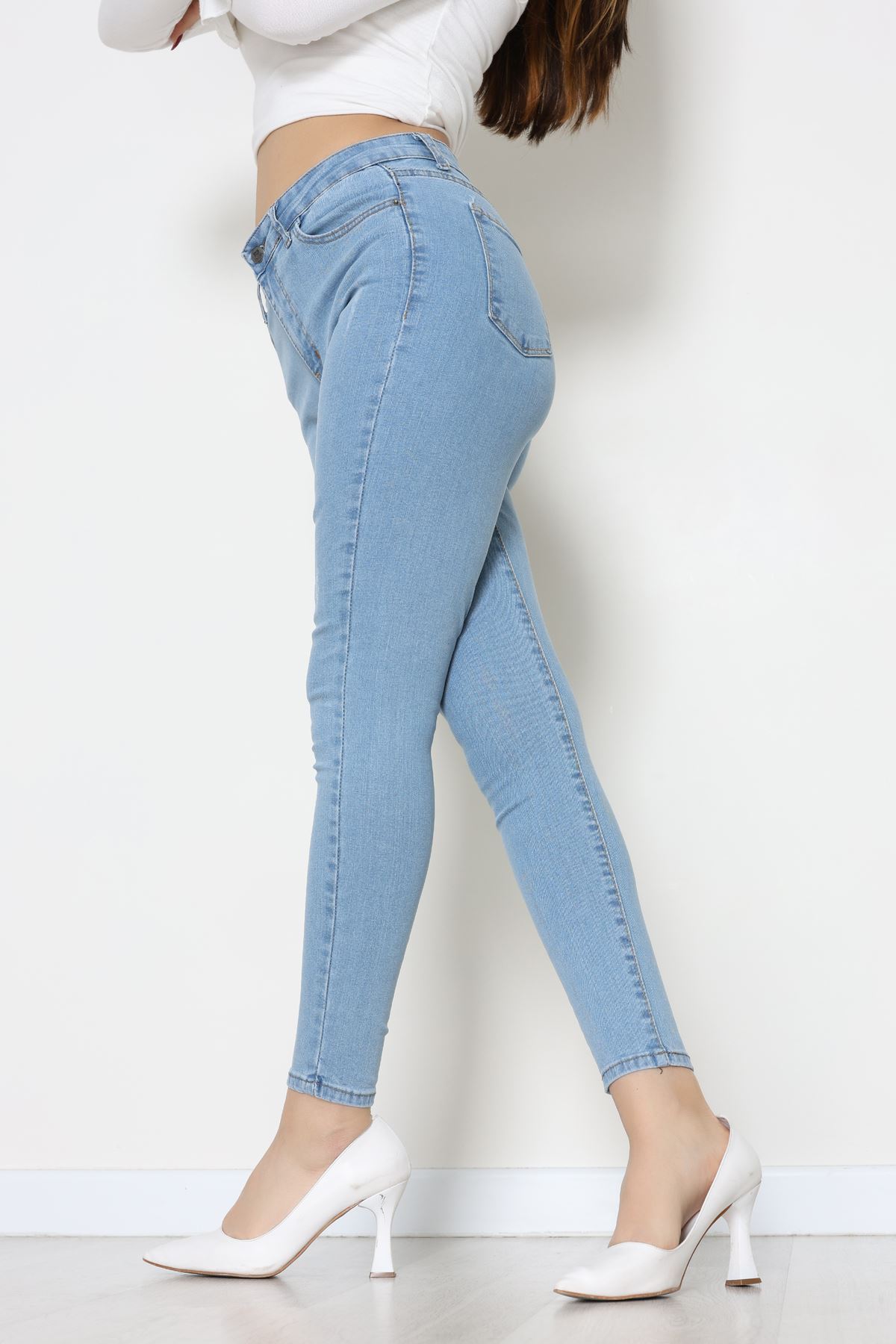 Dar Paça Kot Pantolon Açıkmavi - 42902.2128.