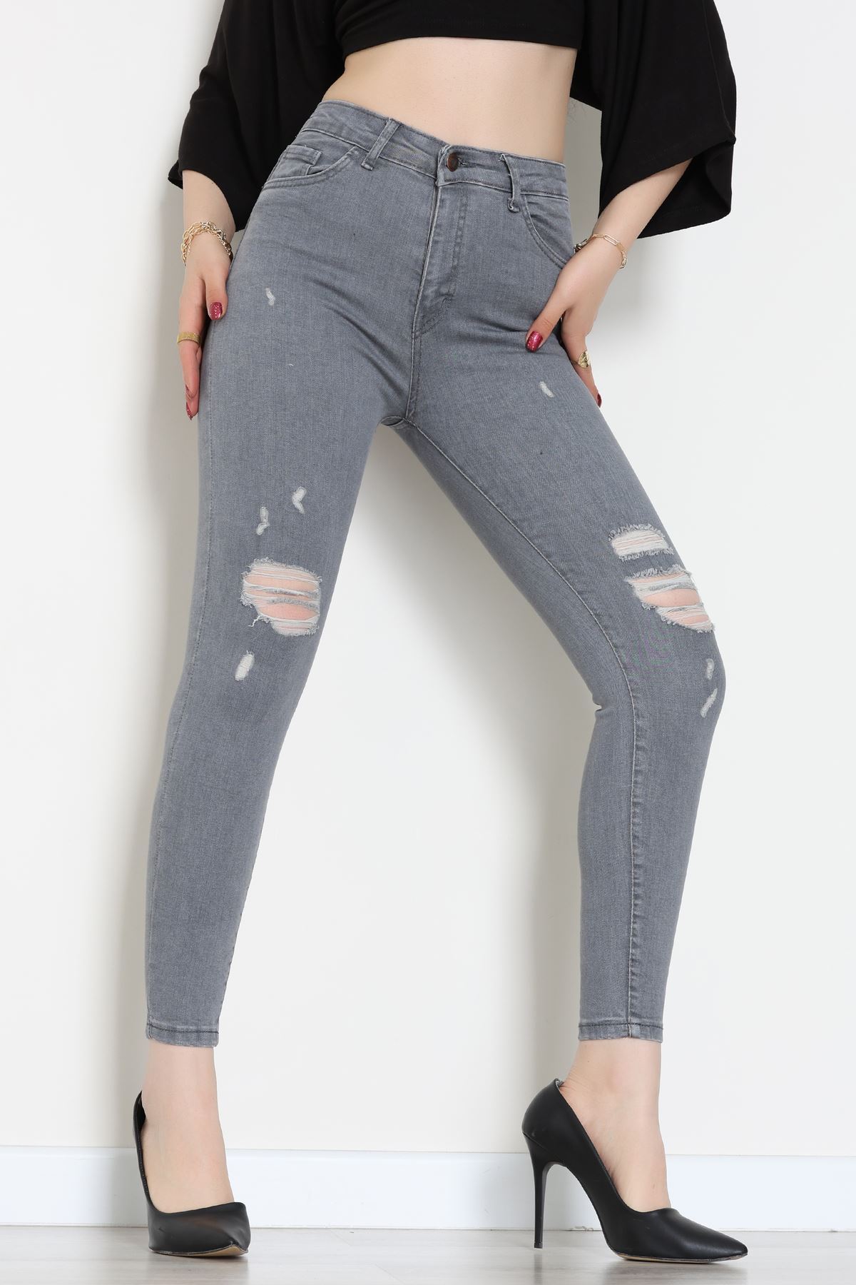 Dar Paça Kot Pantolon Gray1 - 42901.2128.