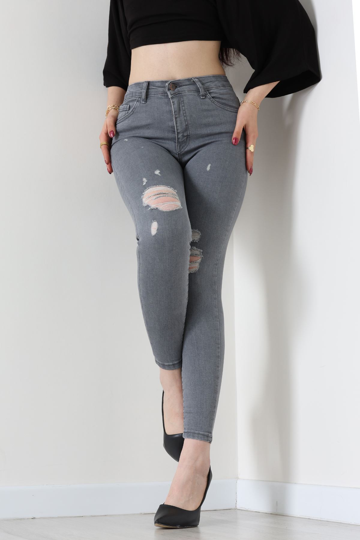 Dar Paça Kot Pantolon Gray1 - 42901.2128.