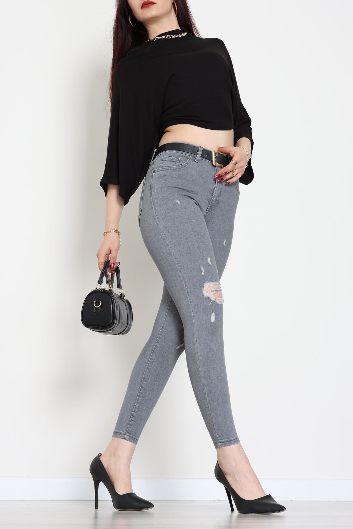 Dar Paça Kot Pantolon Gray1 - 42901.2128.