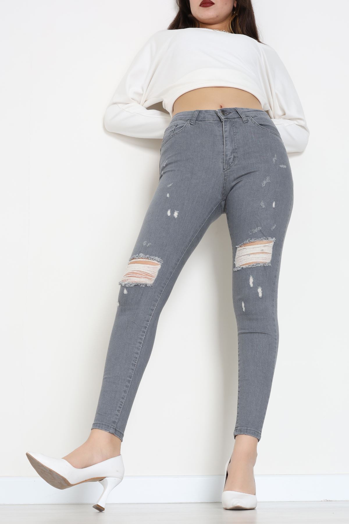 Dar Paça Kot Pantolon Gray - 42901.2128.