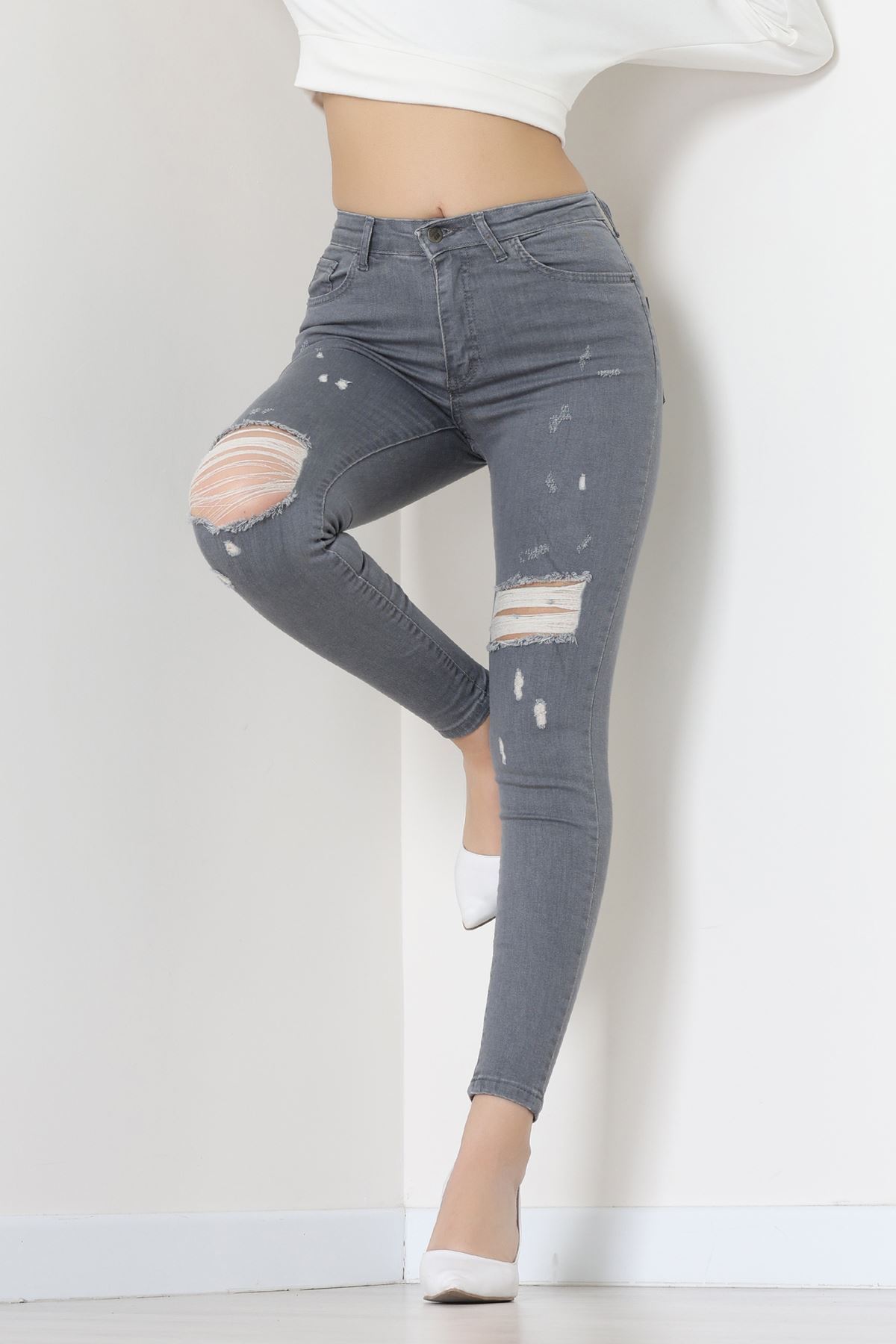 Dar Paça Kot Pantolon Gray - 42901.2128.