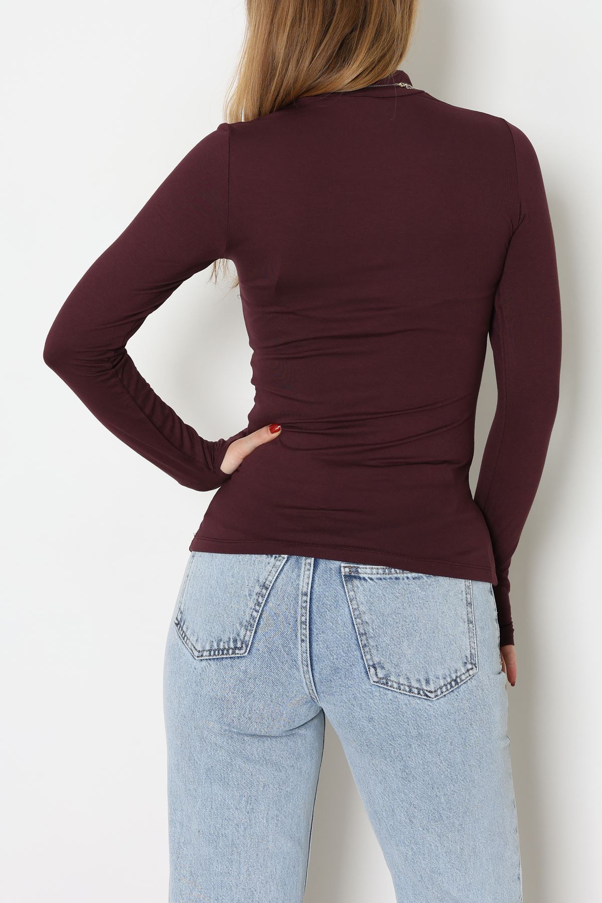 Parmak Geçmeli Bluz Mürdüm - 21756.200.