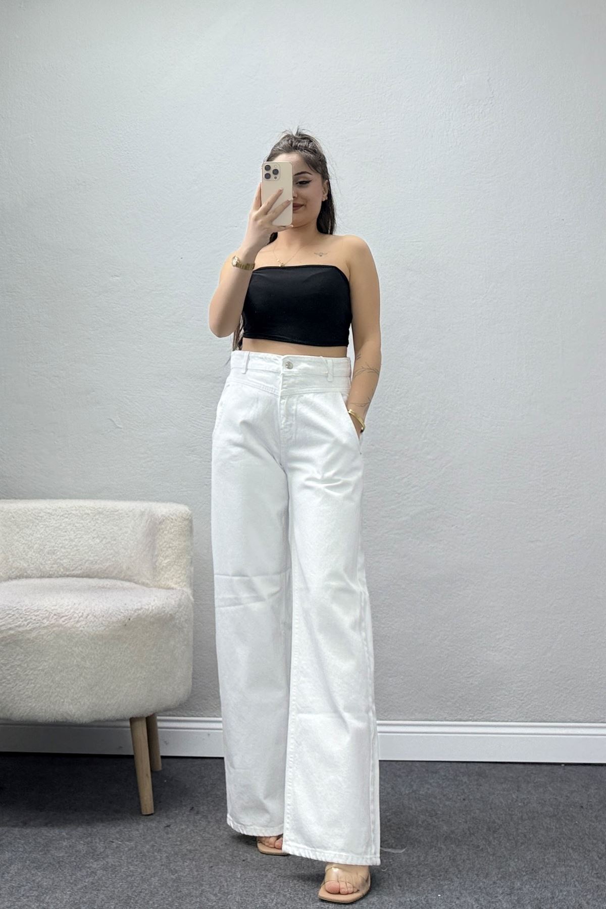 Palazzo Kot Pantolon Beyaz - 31847.2121.