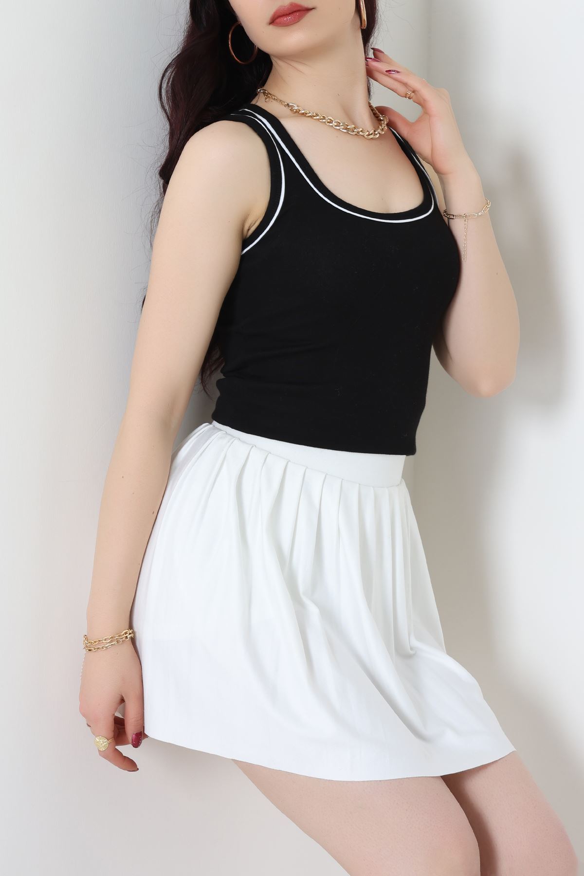 Biye Garnili Kare Yaka Atlet Siyah - 21870.200.