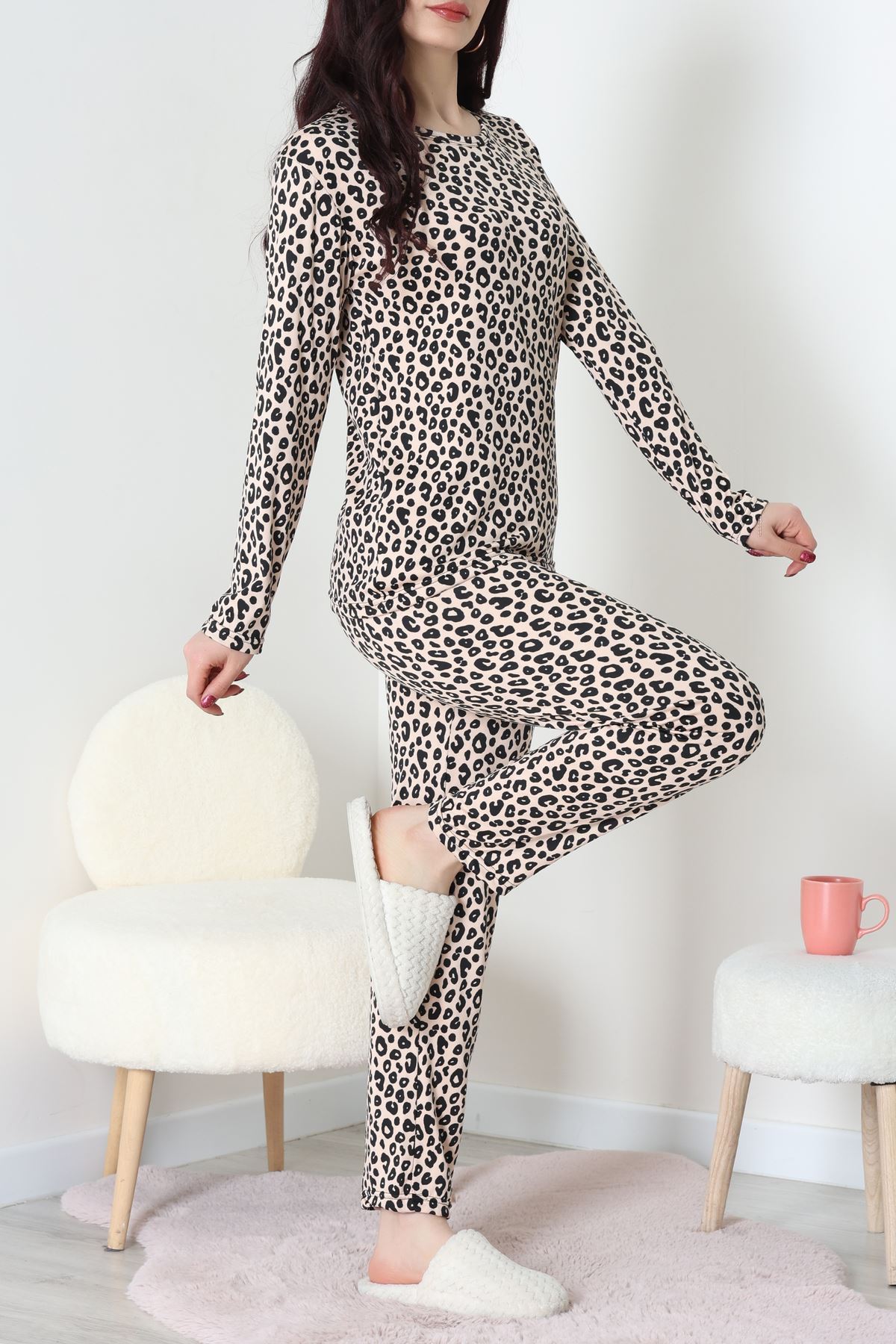 Sandy Alt Üst Aynı Pijama Takımı Leopar - 52166.1048.