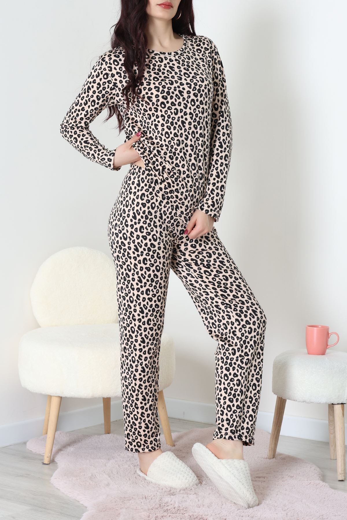 Sandy Alt Üst Aynı Pijama Takımı Leopar - 52166.1048.