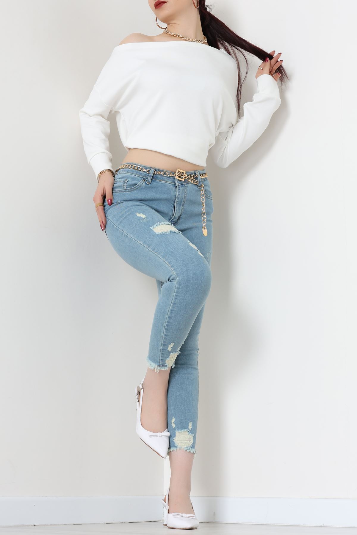 Dar Paça Kot Pantolon Buzmavi - 42901.2128.