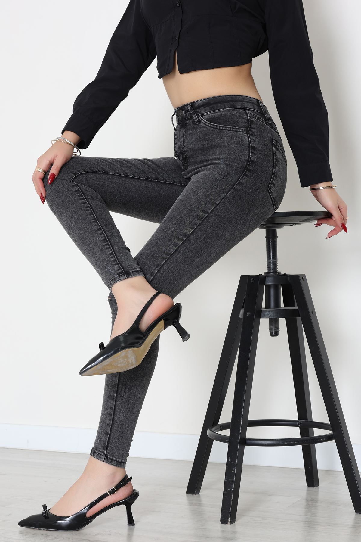 Dar Paça Kot Pantolon Füme - 42902.2128.