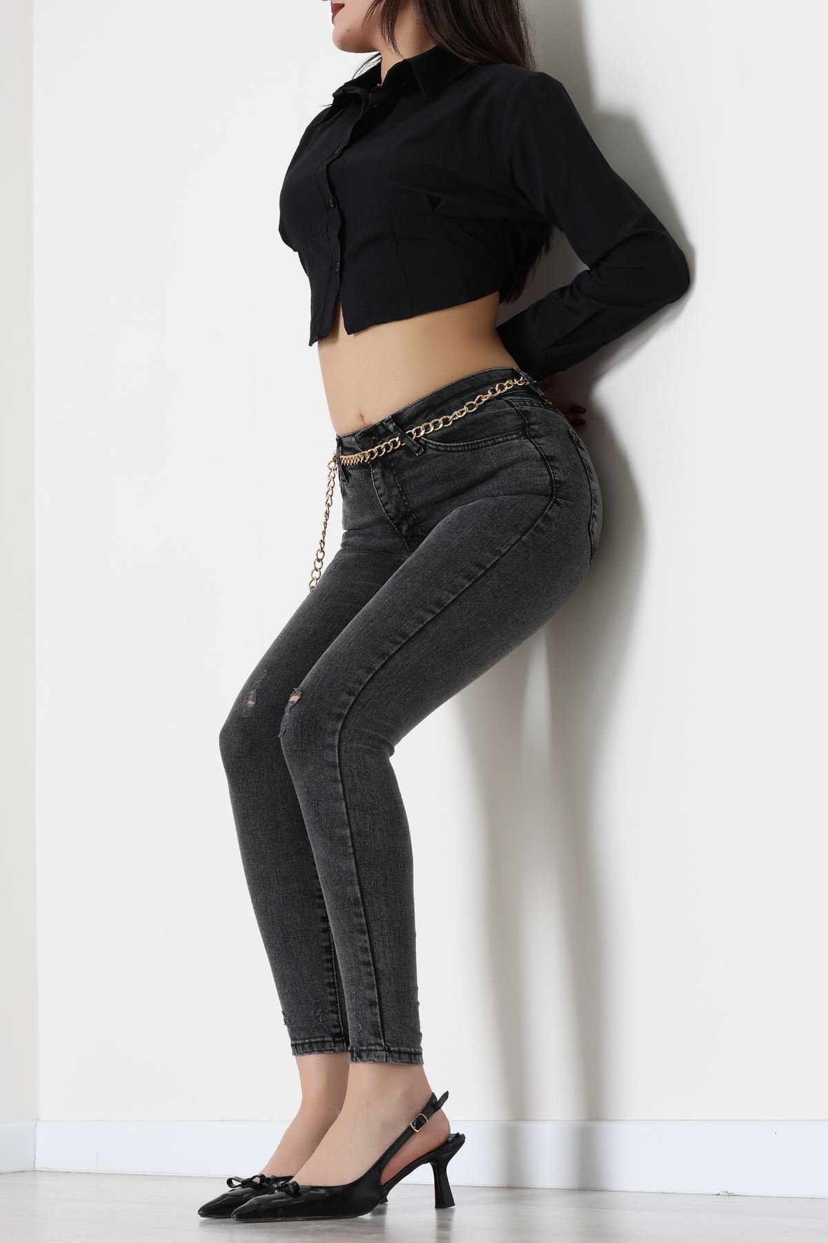 Dar Paça Kot Pantolon Füme - 42902.2128.