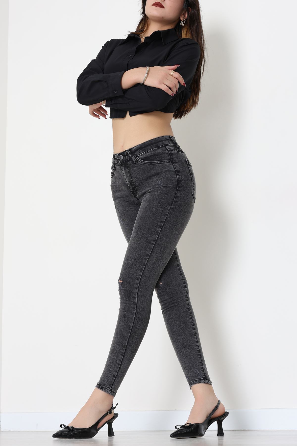 Dar Paça Kot Pantolon Füme - 42902.2128.