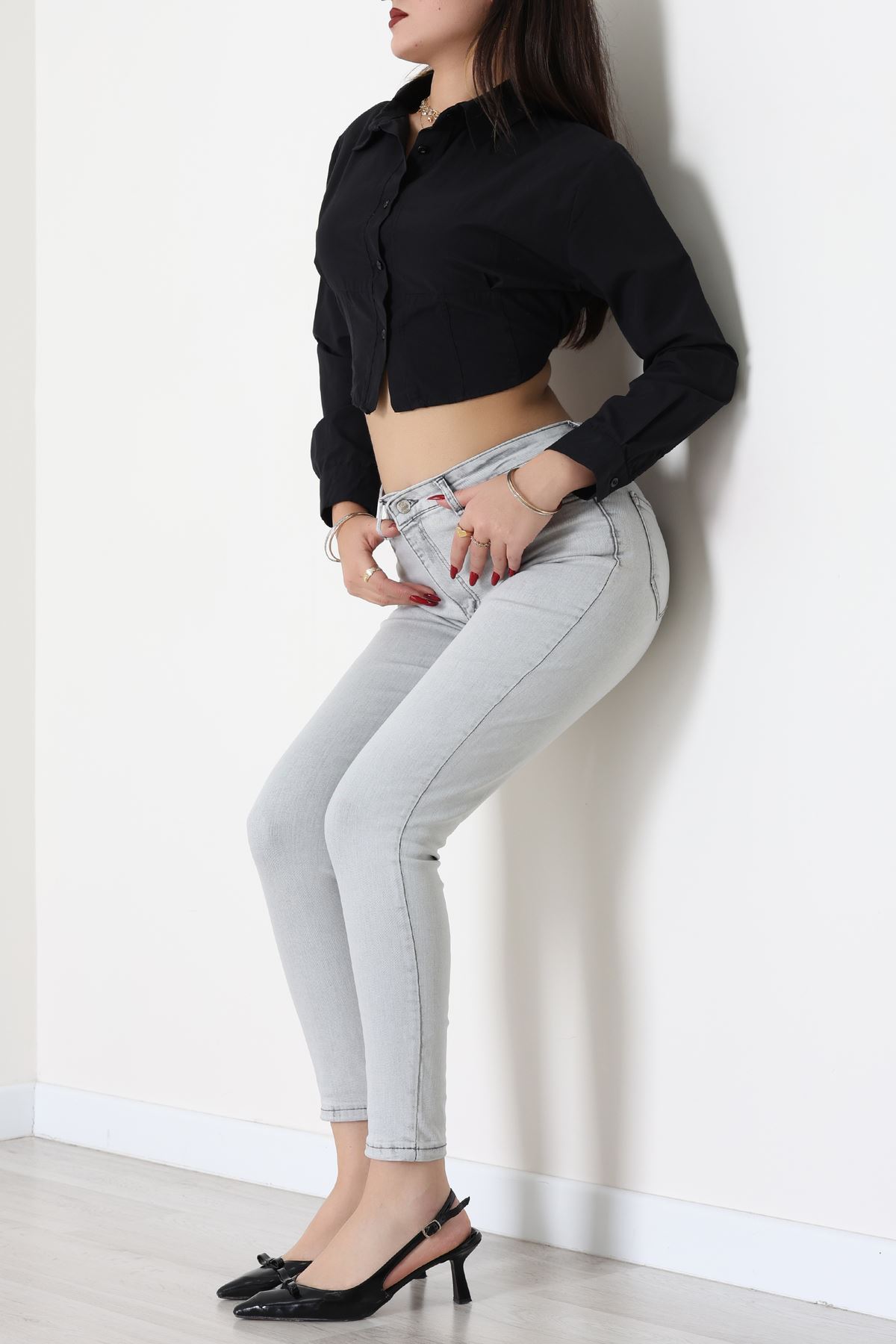 Dar Paça Kot Pantolon Gri - 42900.2128.