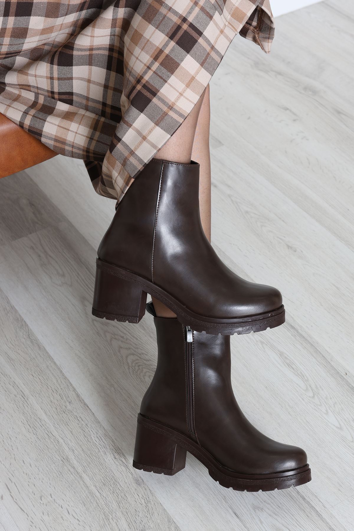 7 Cm Topuklu Bot Kahvederi - 32576.264.