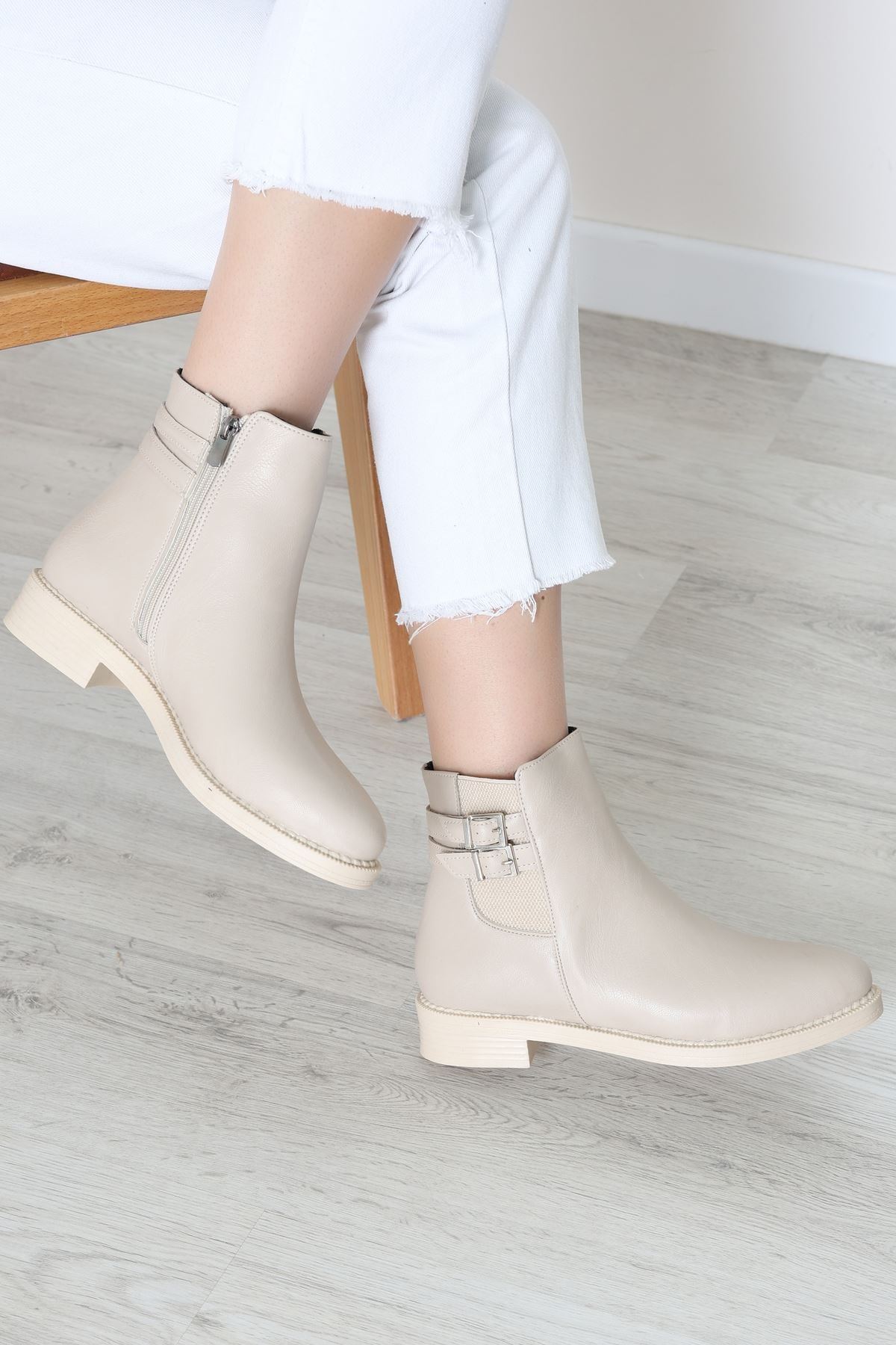 3 Cm Topuklu Bot Krem - 32668.264.