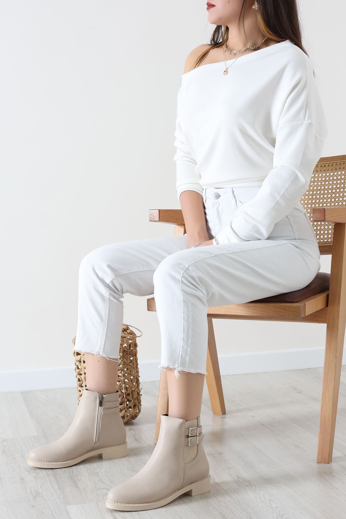 3 Cm Topuklu Bot Krem - 32668.264.