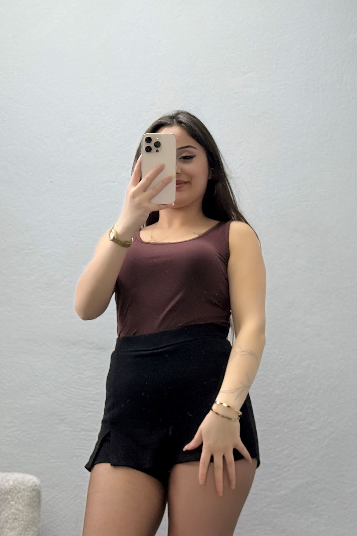 Viskon Kalın Askılı Atlet Kahverengi - 6400.2127.