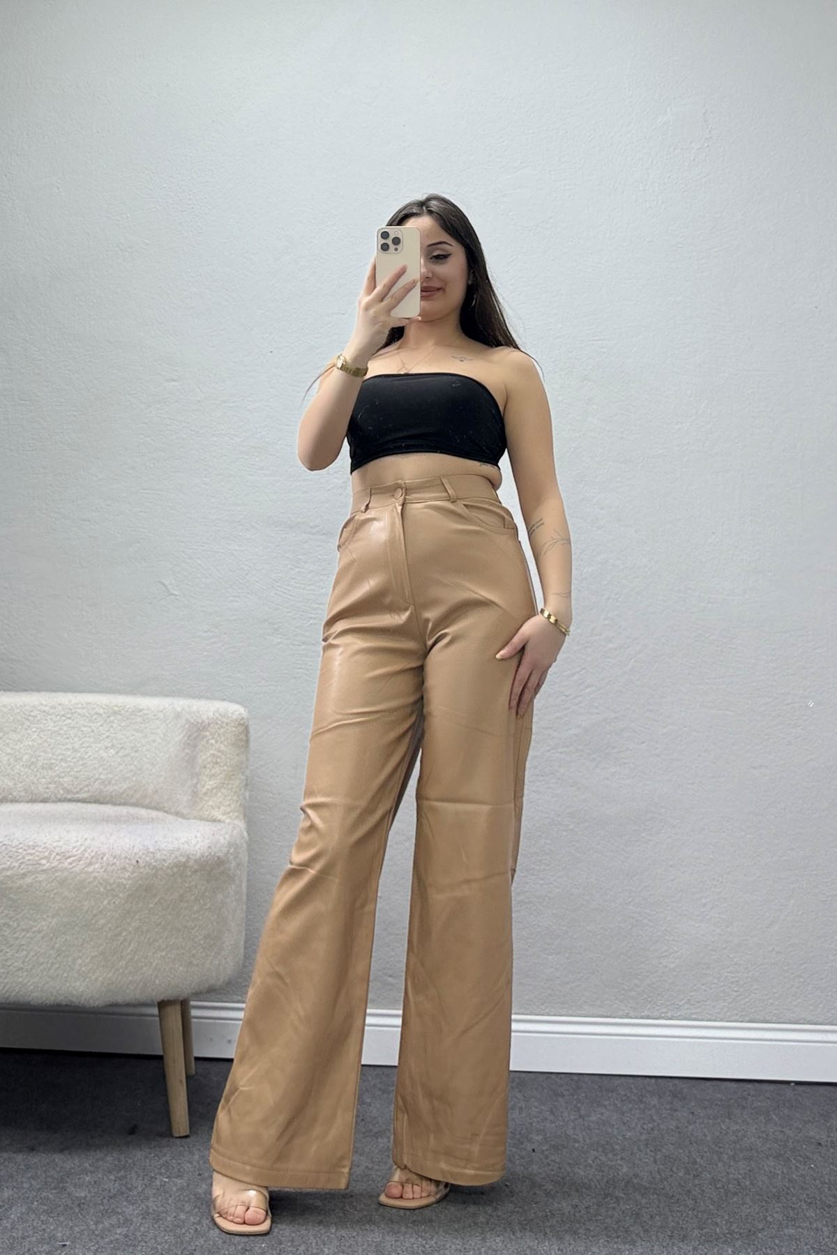 Bol Paça Deri Pantolon Camel - 50228.1995.