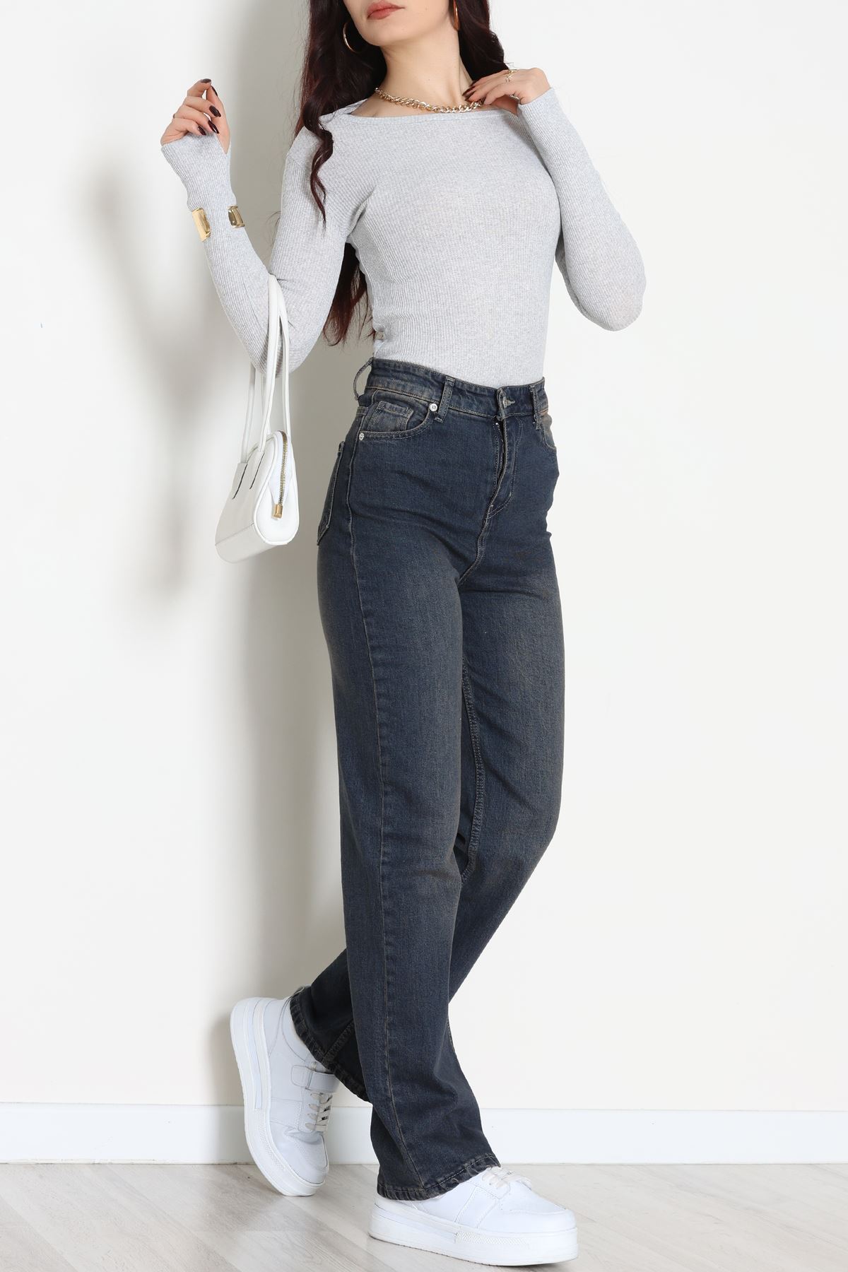 Kaşkorse Parmak Geçmeli Body Gri - 55031.1567.