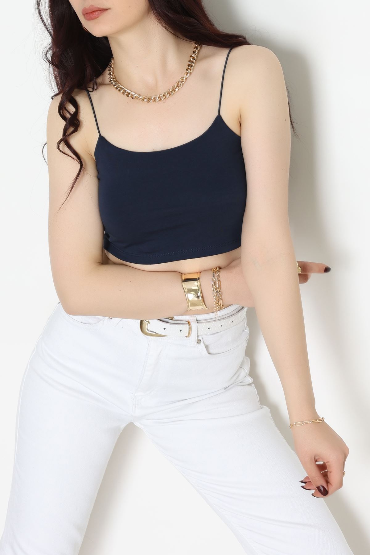 İp Askılı Crop Büstiyer Atlet Lacivert - 20544.200.
