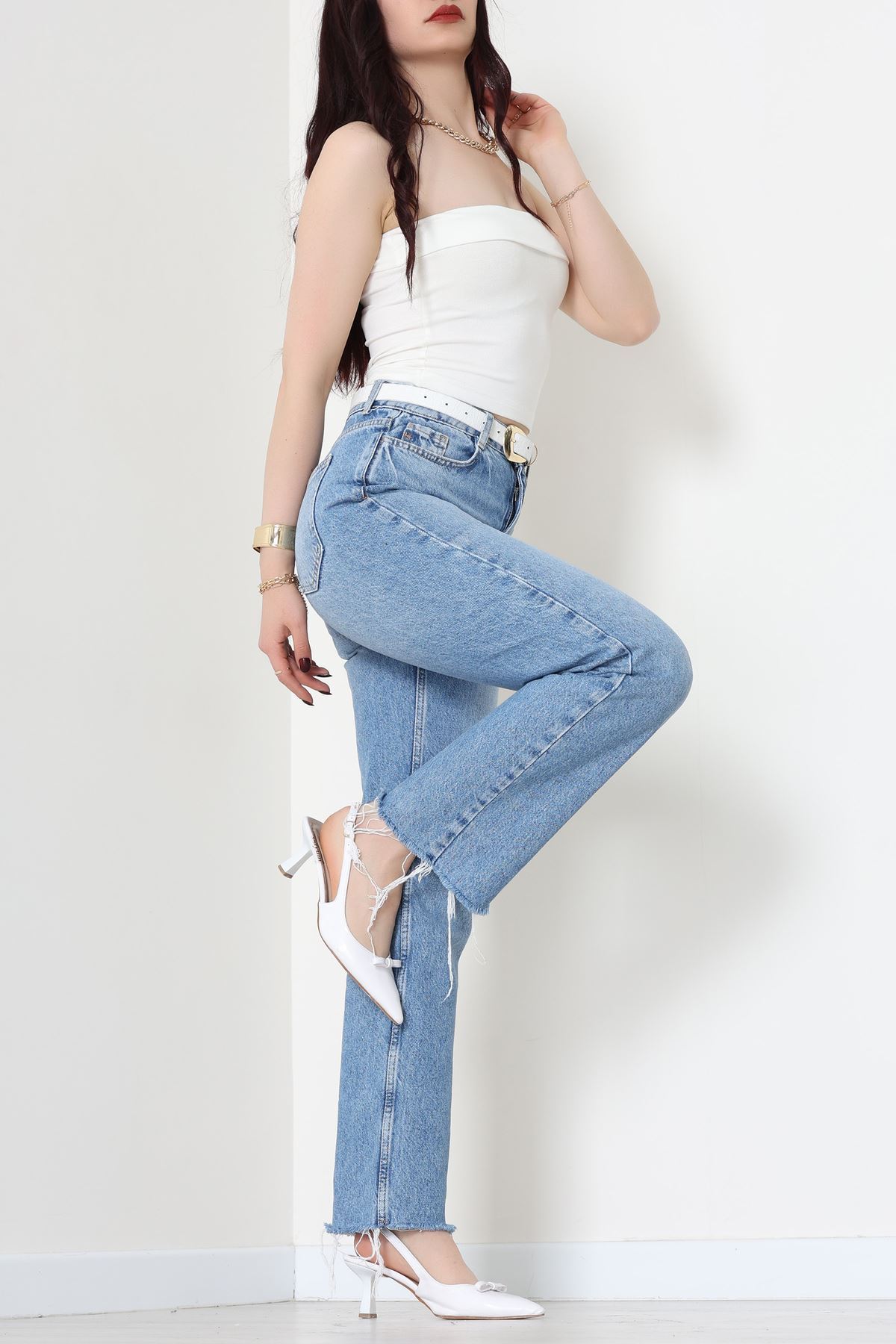 Likralı Straplez Ribana Atlet Ekru - 21922.200.