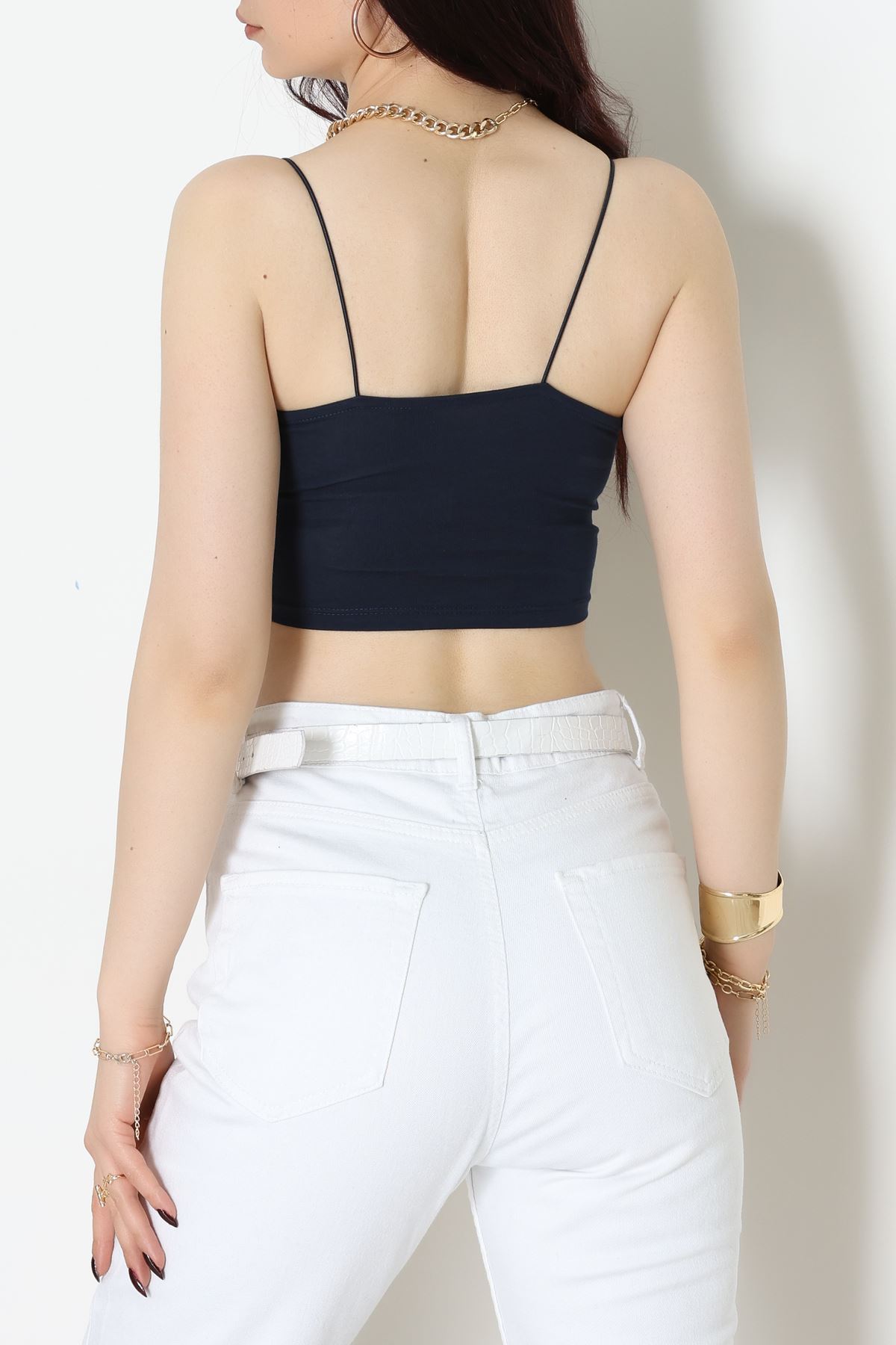İp Askılı Crop Büstiyer Atlet Lacivert - 20544.200.