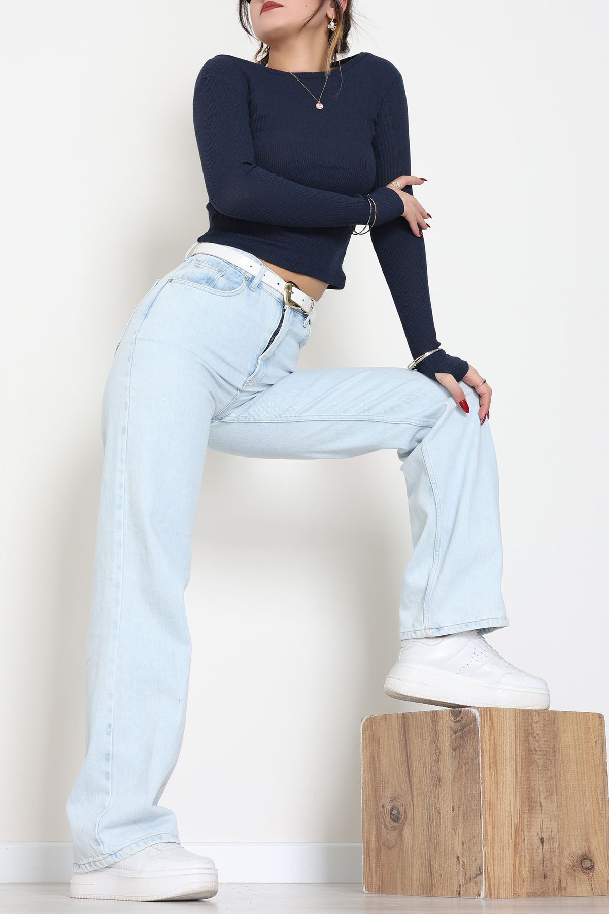 Kaşkorse Parmak Geçmeli Body Lacivert - 55031.1567.