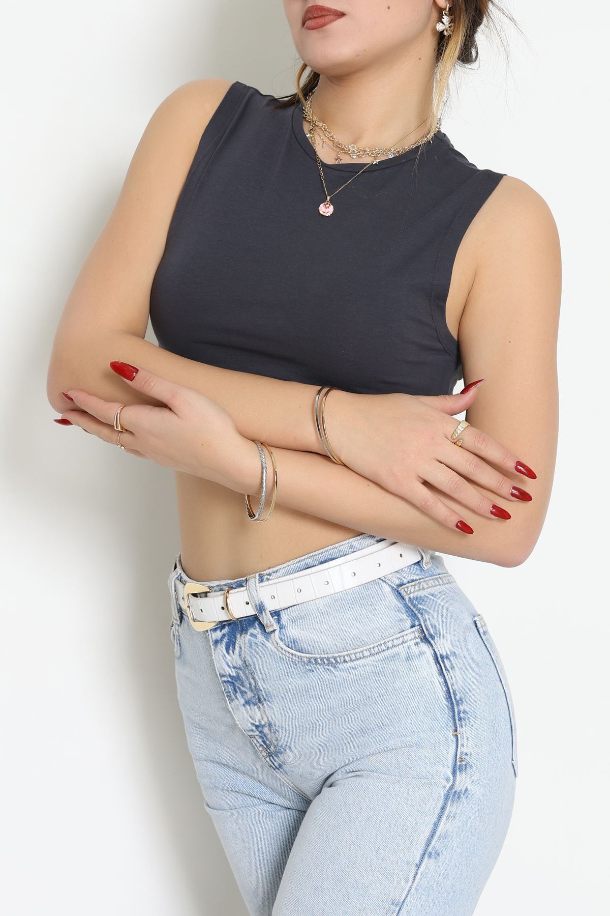 Kolsuz Crop Geniş Atlet Füme - 21755.200.