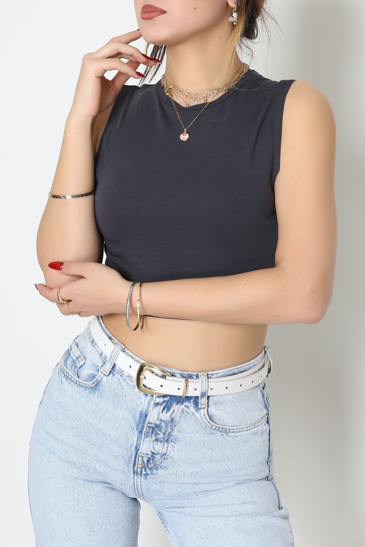 Kolsuz Crop Geniş Atlet Füme - 21755.200.