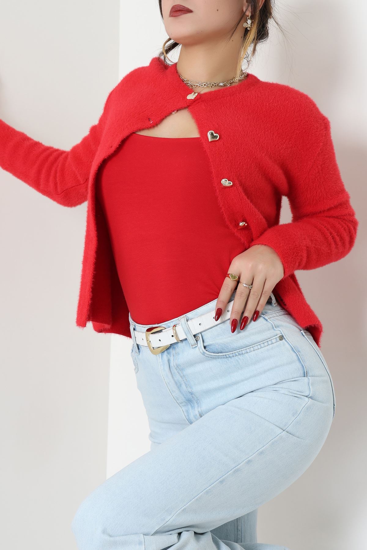 Yumuşak Dokulu Hırka Kırmızı - 70884.1765.