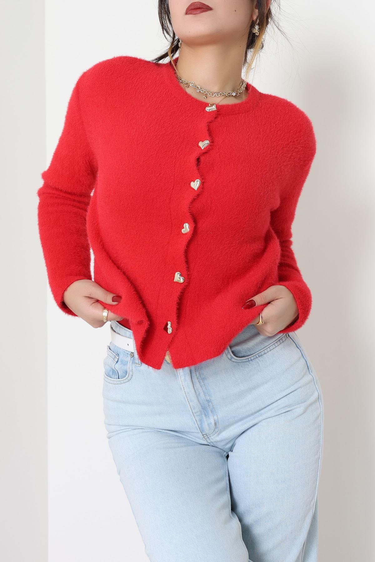 Yumuşak Dokulu Hırka Kırmızı - 70884.1765.