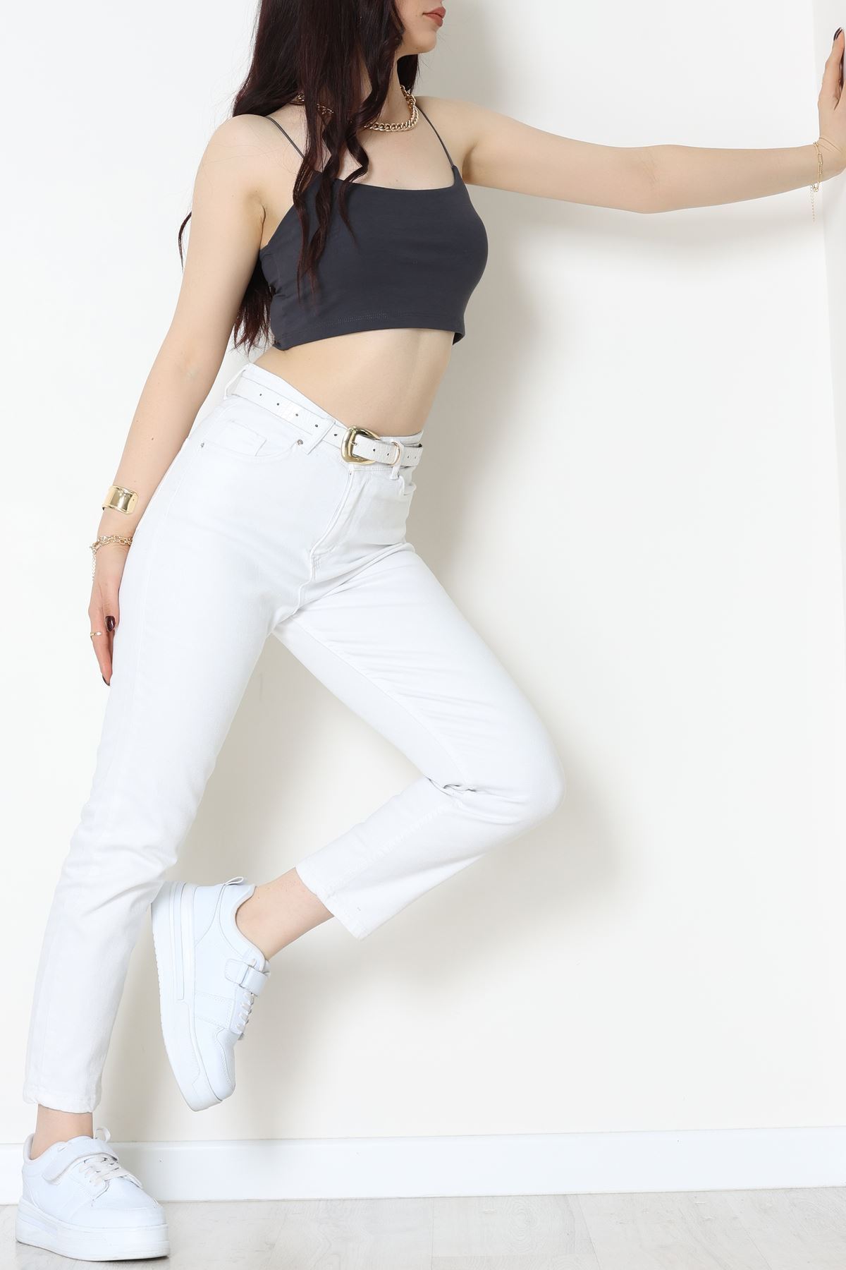 İp Askılı Crop Büstiyer Atlet Füme - 20544.200.