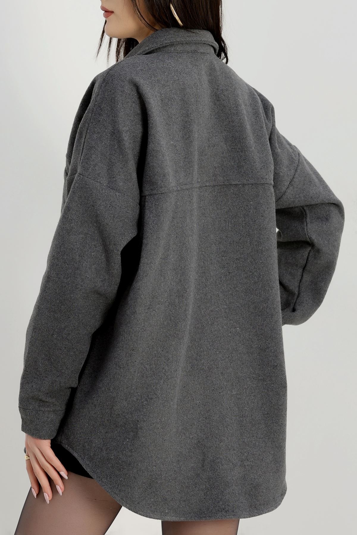 Çift Cep Kaşe Gömlek Antrasit - 20258.1775.