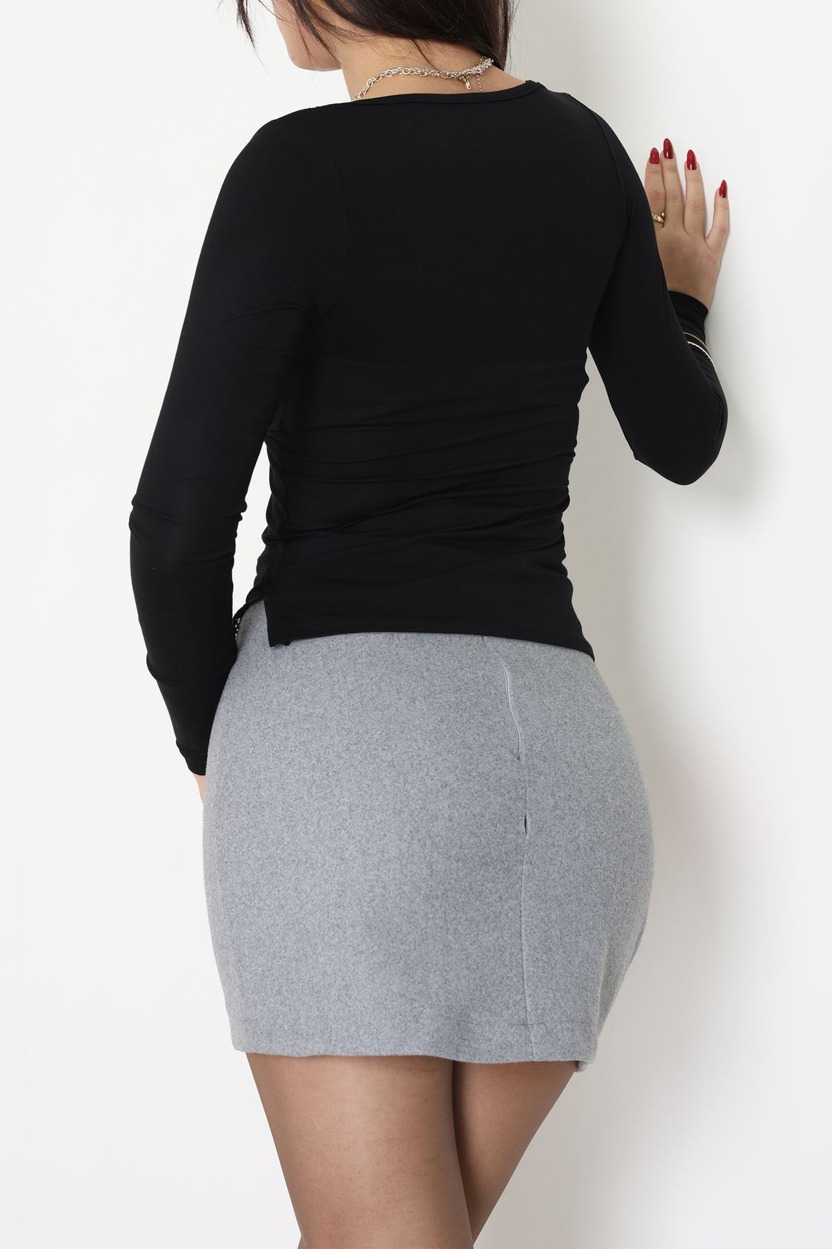 Dantel V Yaka Viskon Body Siyah - 5507.599.