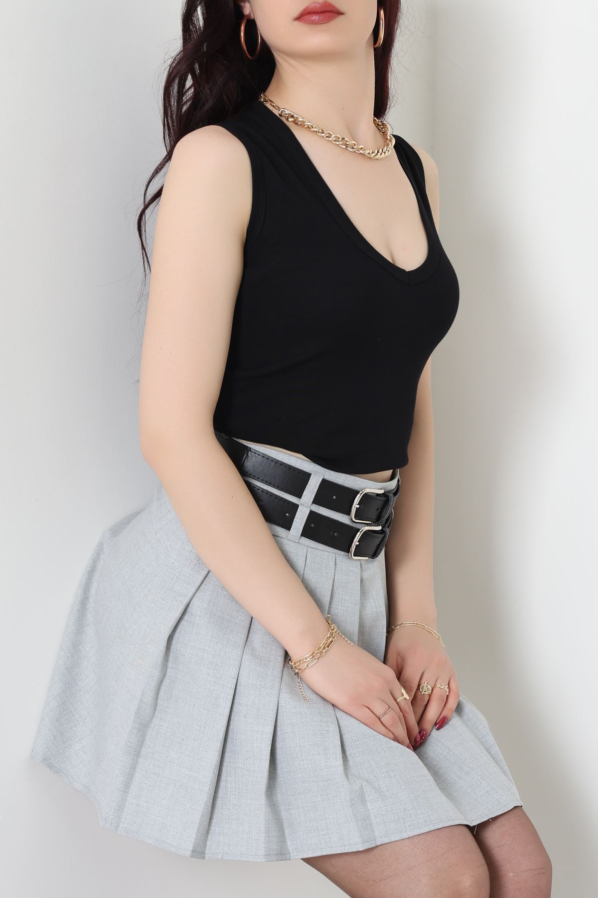 V Yaka Ribana Atlet Siyah - 21899.200.