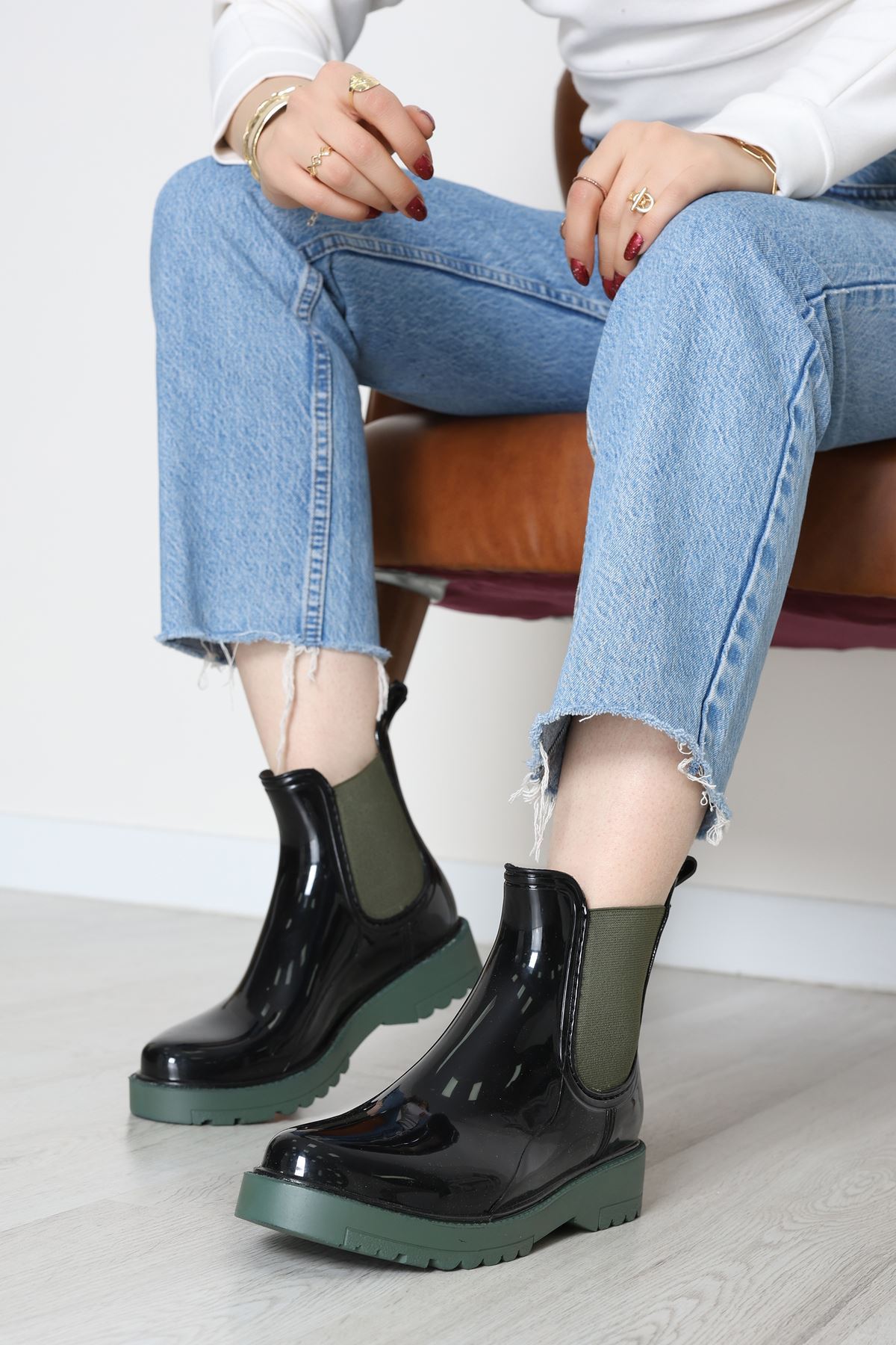 Lastik Detaylı Bot Siyahruganyeşil - 31845.264.