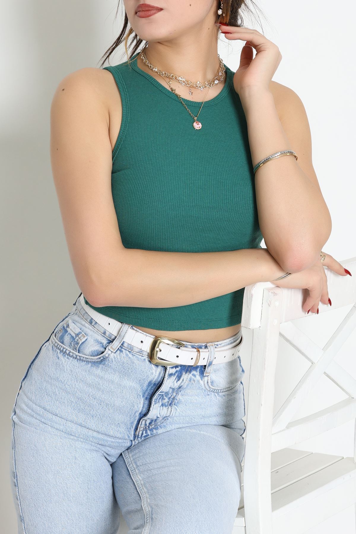 Bisiklet Yaka Kaşkorse Atlet Yeşil - 21172.200.