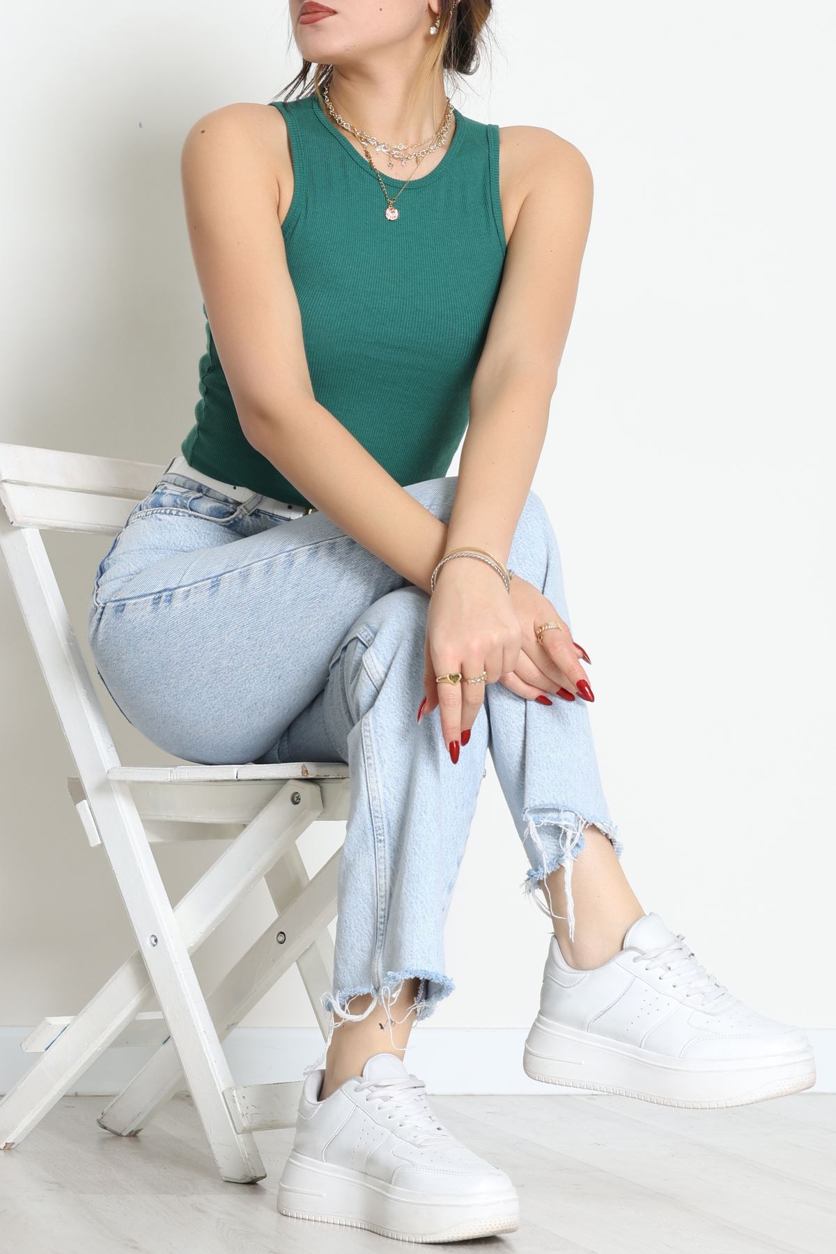 Bisiklet Yaka Kaşkorse Atlet Yeşil - 21172.200.