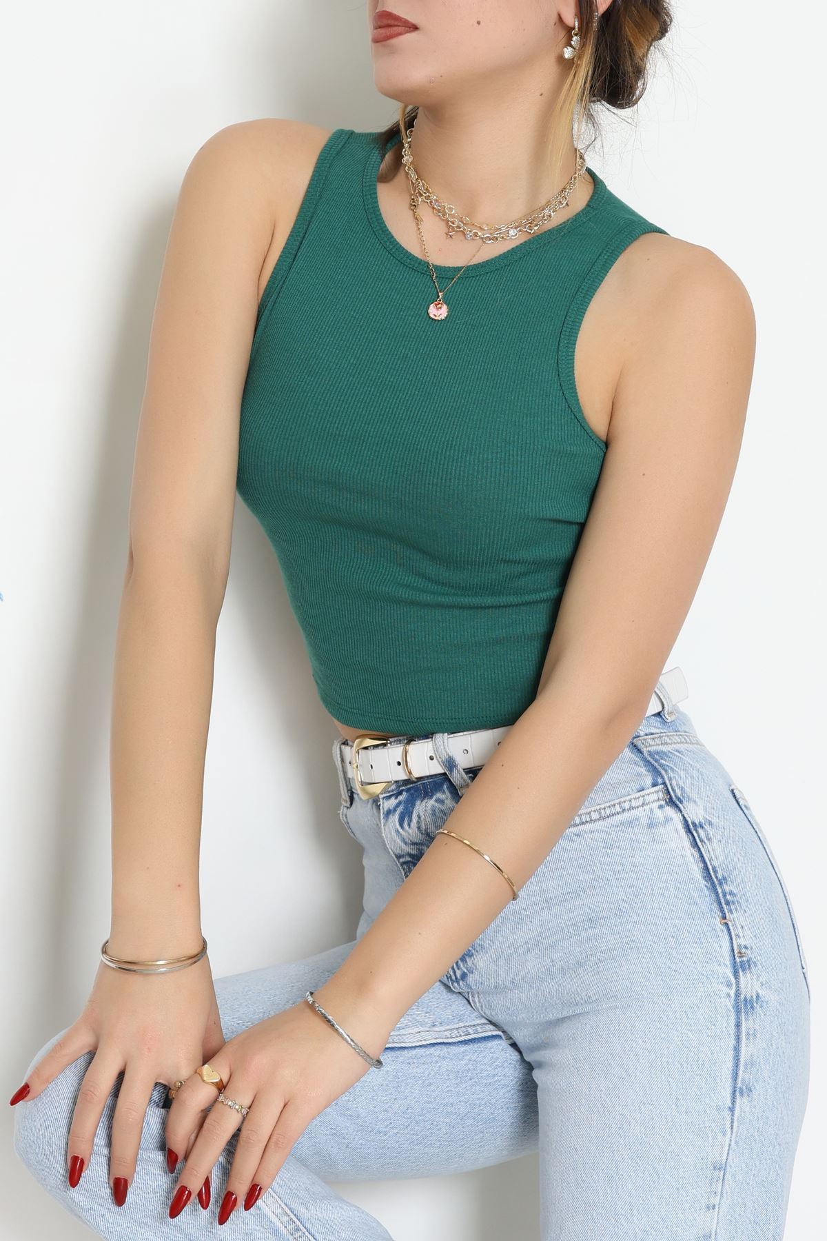 Bisiklet Yaka Kaşkorse Atlet Yeşil - 21172.200.