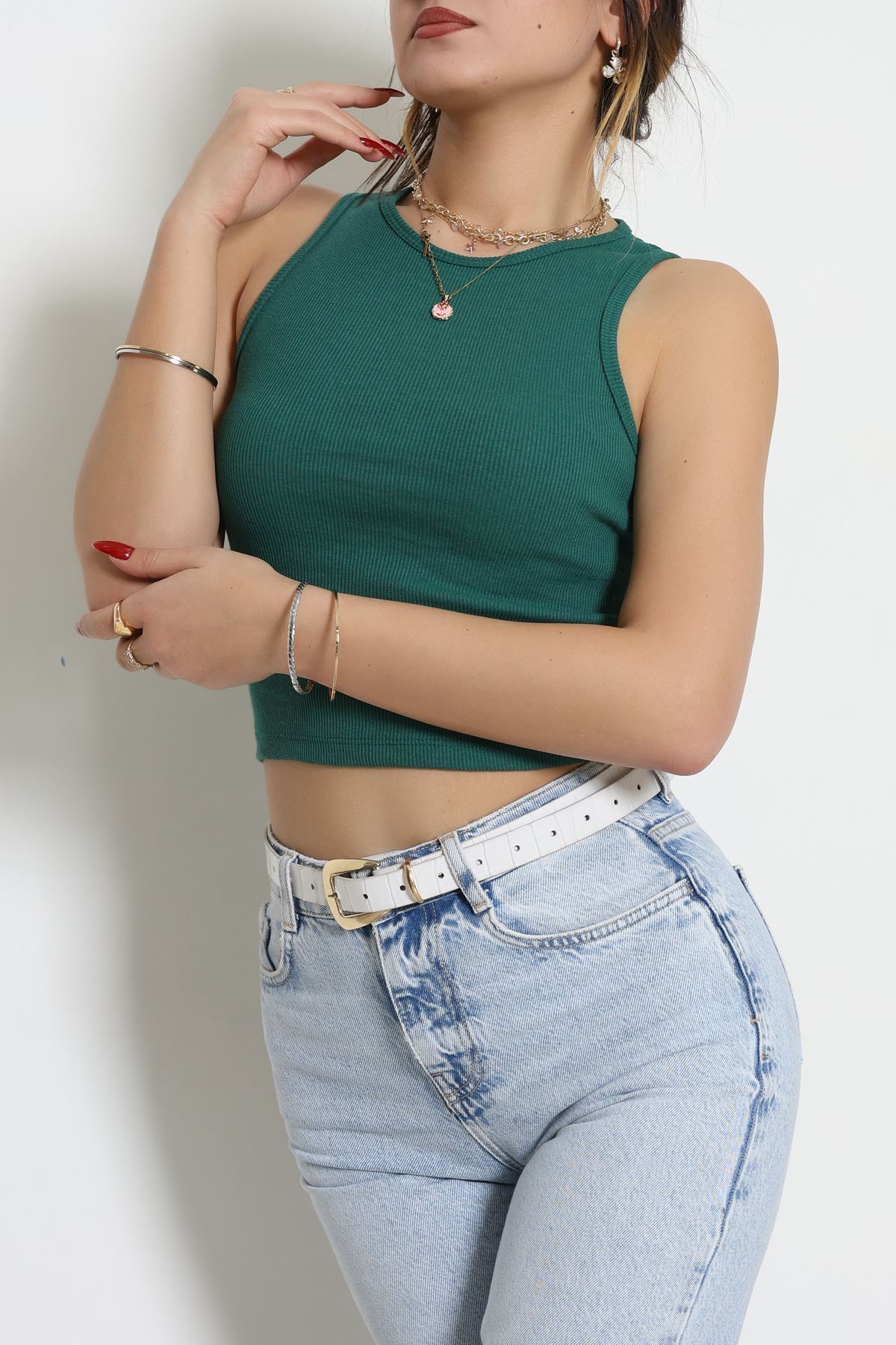 Bisiklet Yaka Kaşkorse Atlet Yeşil - 21172.200.