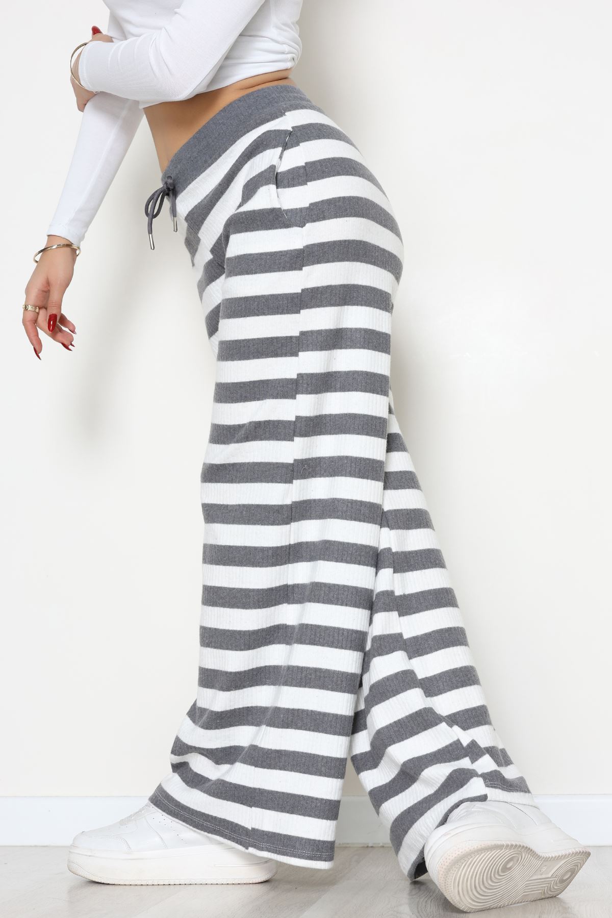 Fitilli İnterlok Pantolon Füme - 52190.1567.