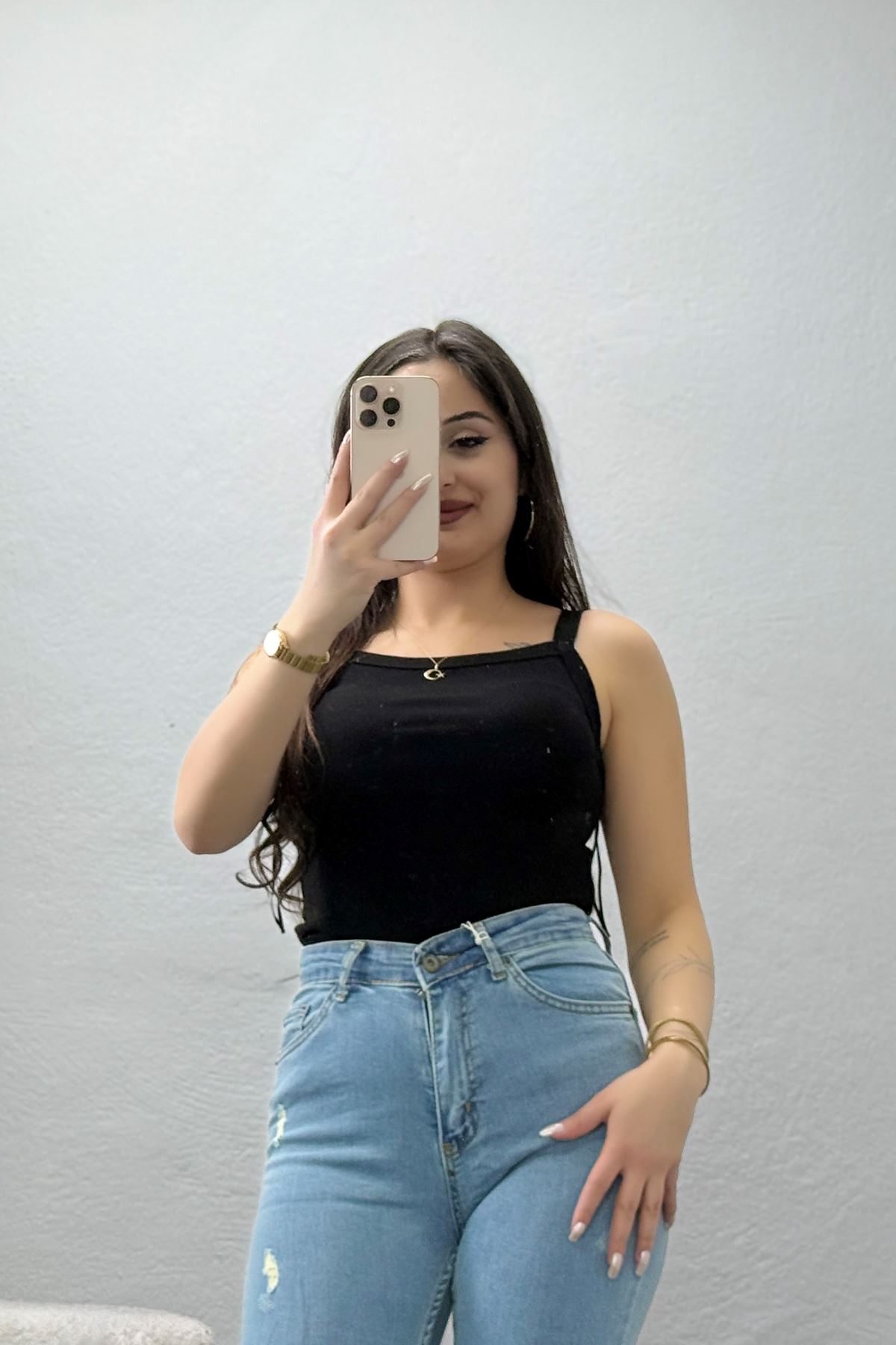 Kareyaka Kalın Askılı Ribana Atlet Siyah - 22018.200.