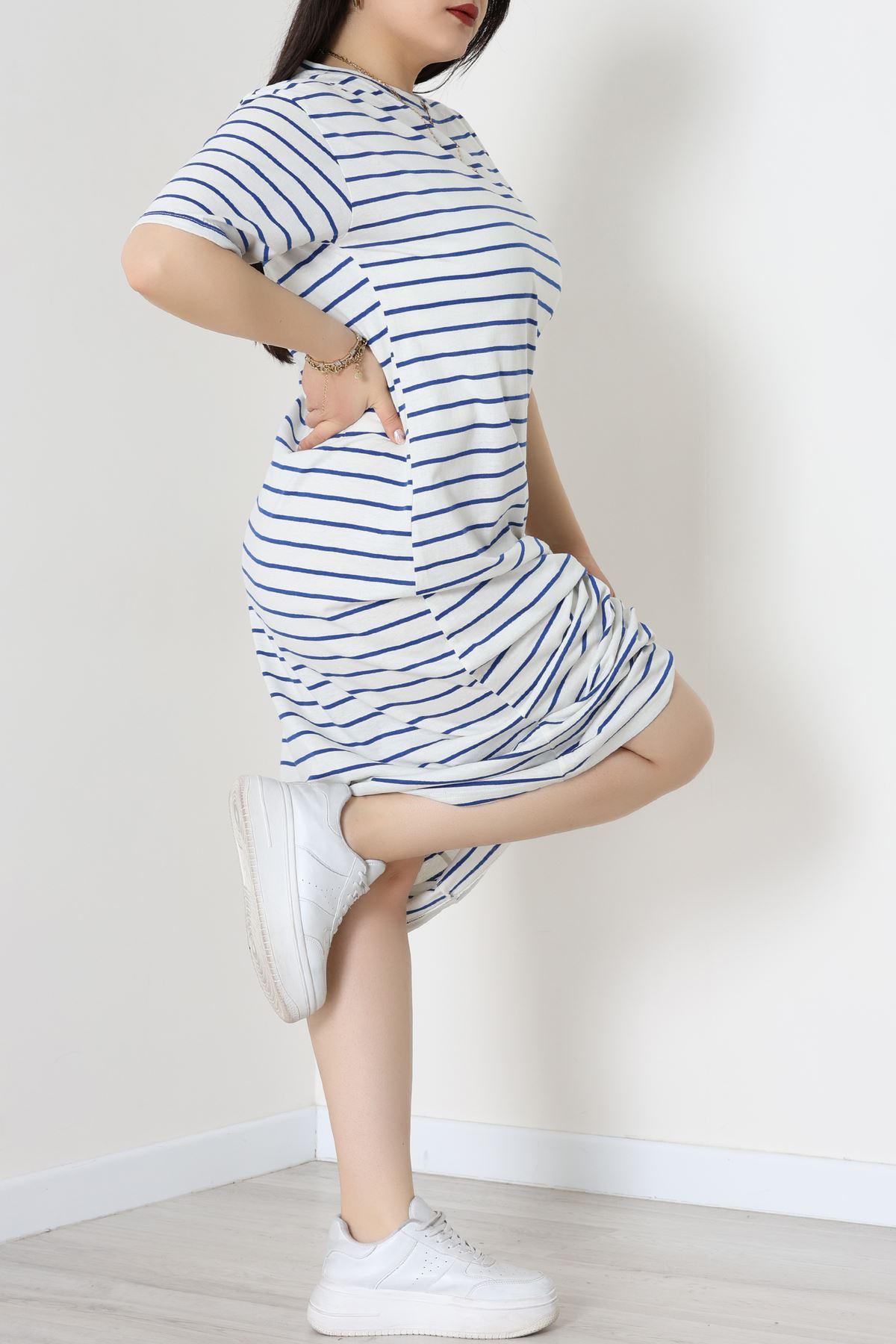 Bisiklet Yaka Büyük Beden Süprem Elbise Beyazlaci - 70880.1567.