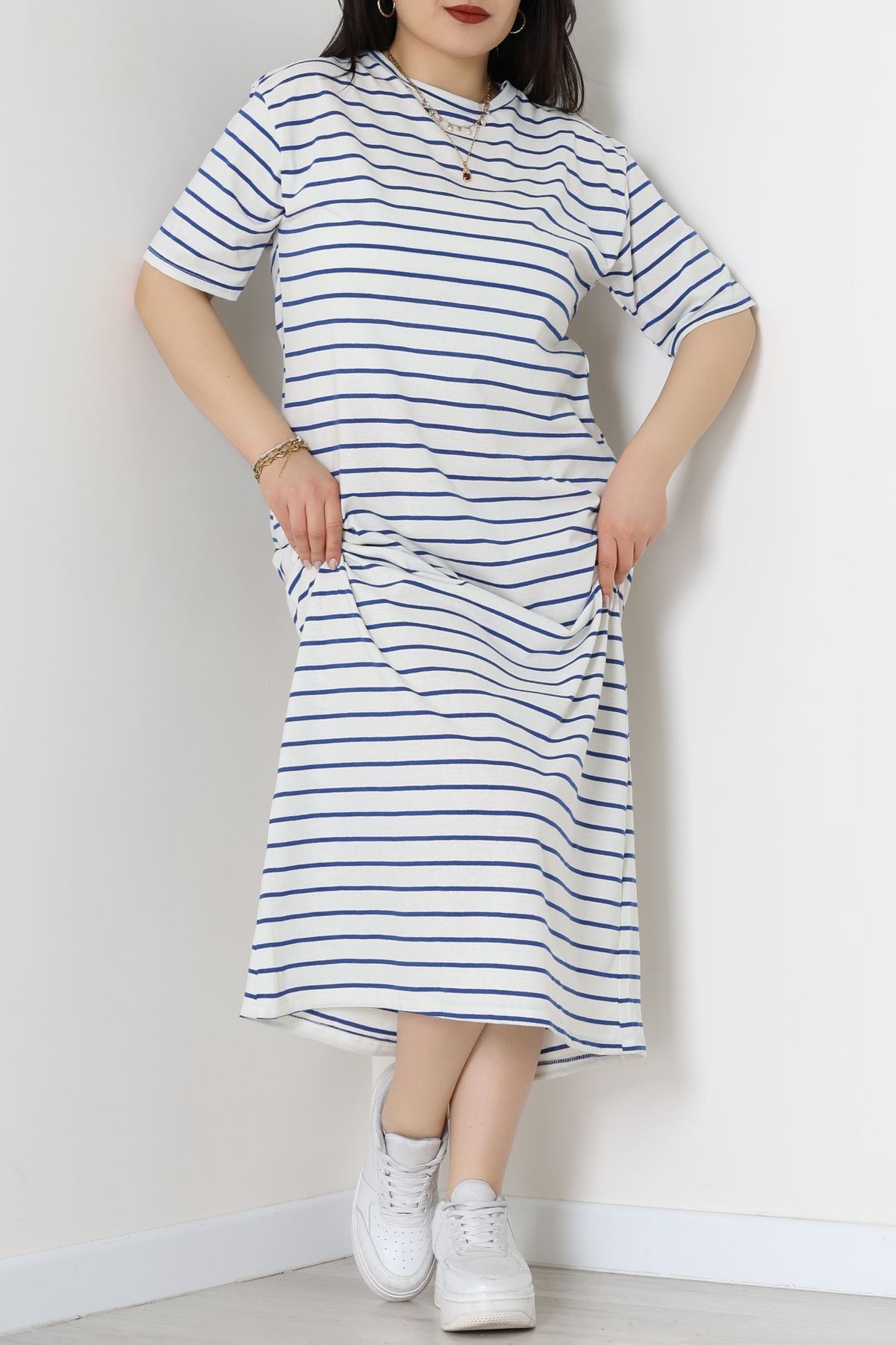 Bisiklet Yaka Büyük Beden Süprem Elbise Beyazlaci - 70880.1567.