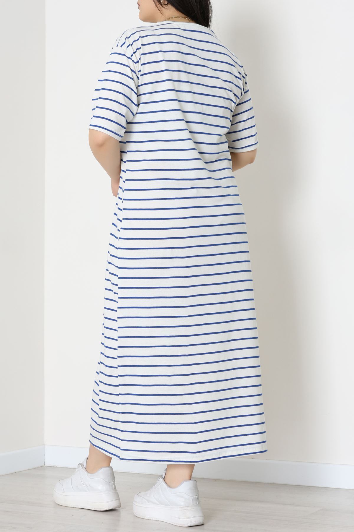 Bisiklet Yaka Büyük Beden Süprem Elbise Beyazlaci - 70880.1567.