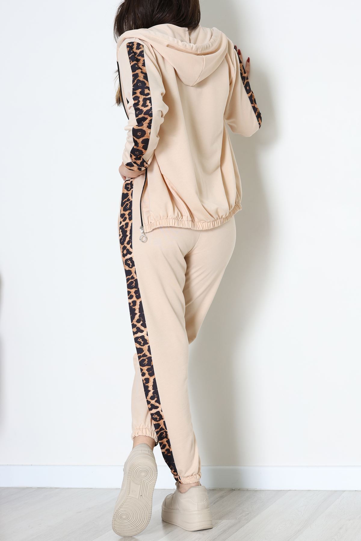 Garnili Fermuarlı 2 İplik Eşofman Takımı Bej - 50789.1857.