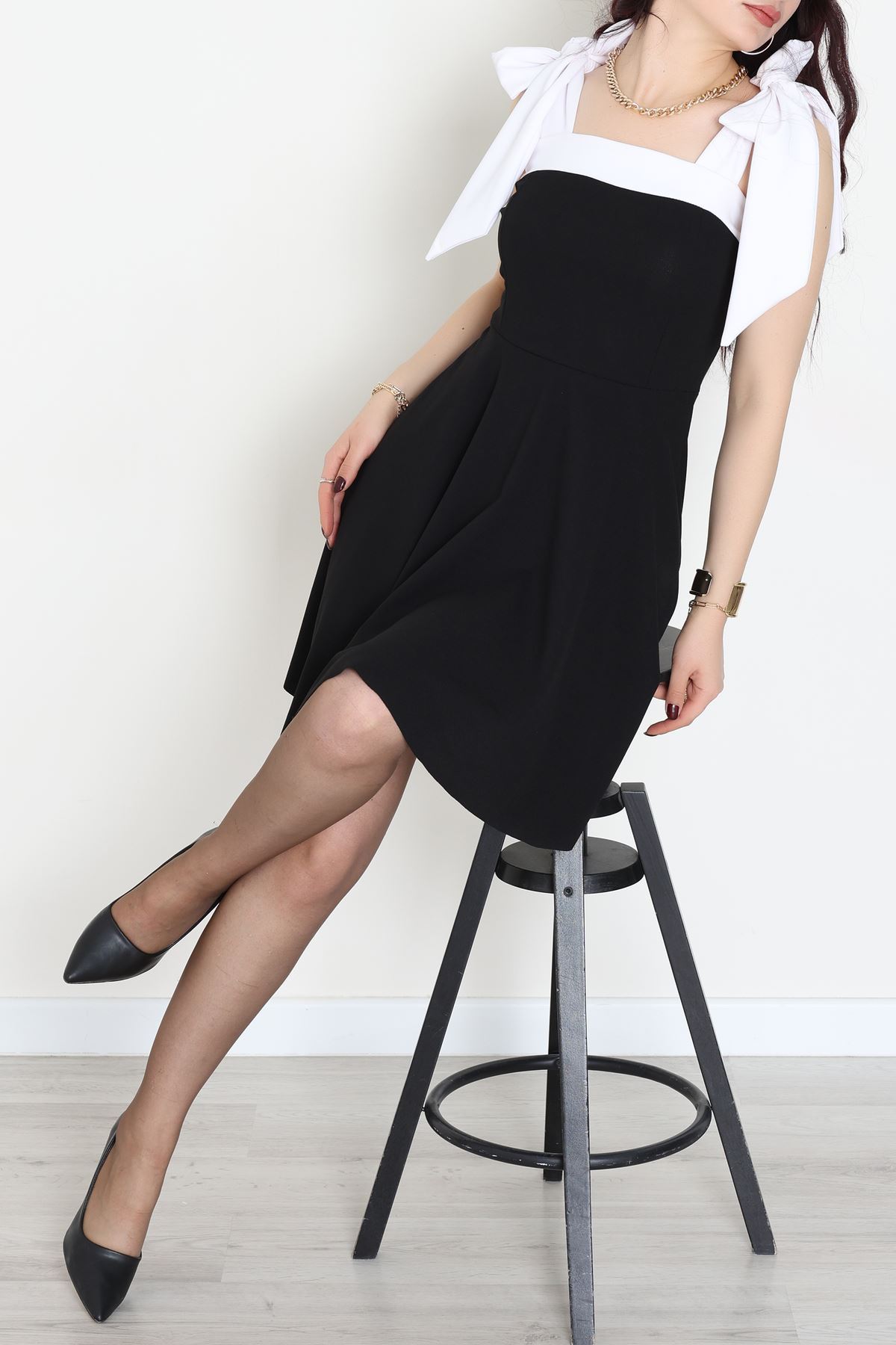 Fiyonk Detaylı Elbise Siyah - 583221.1592.