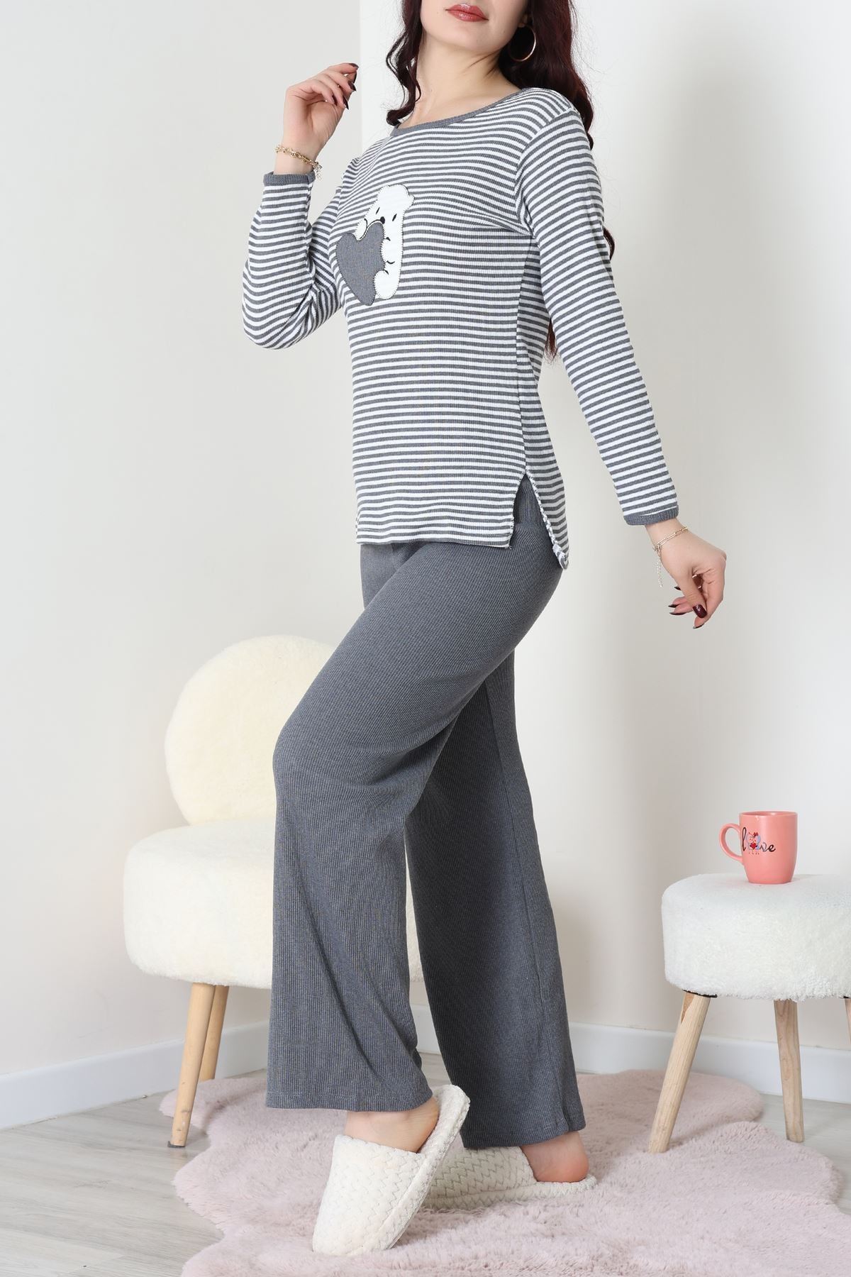 Kaşkorse Pijama Takımı Füme - 52141.1567.