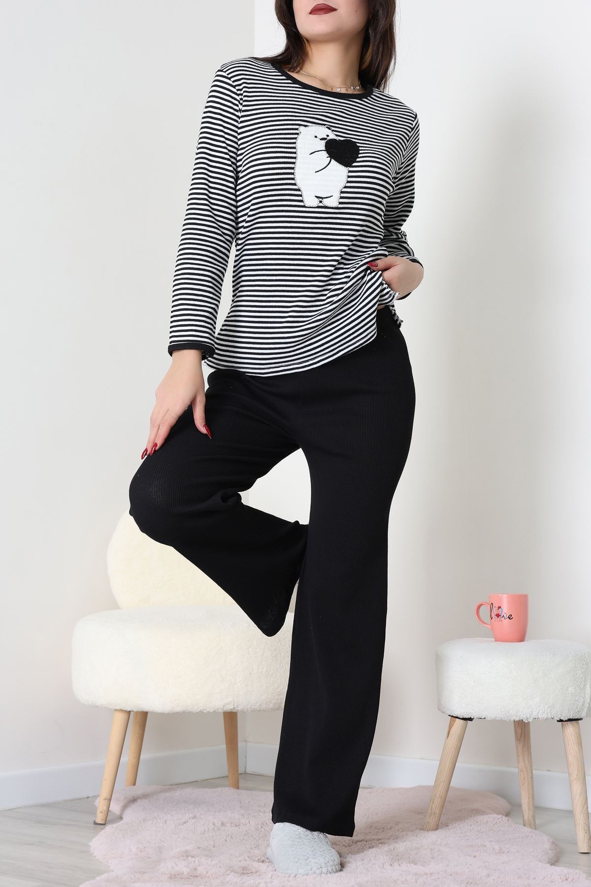 Kaşkorse Pijama Takımı Siyah - 52141.1567.